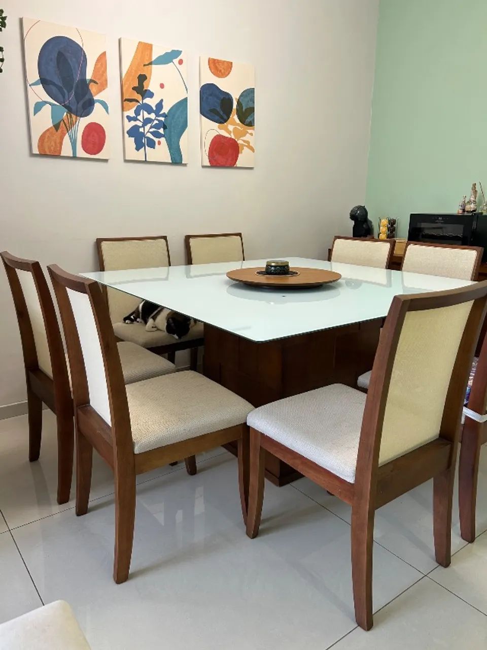 Mesa de Jantar Madeira com 8 cadeiras