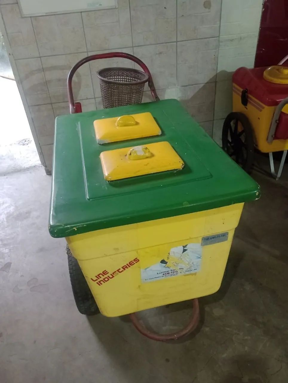Carrinho de sorvete duplo sem placa de gelo 