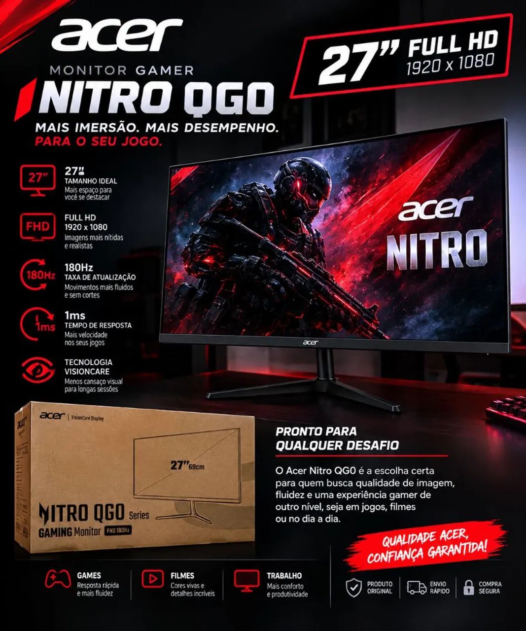 Monitor acer nitro QGO 27