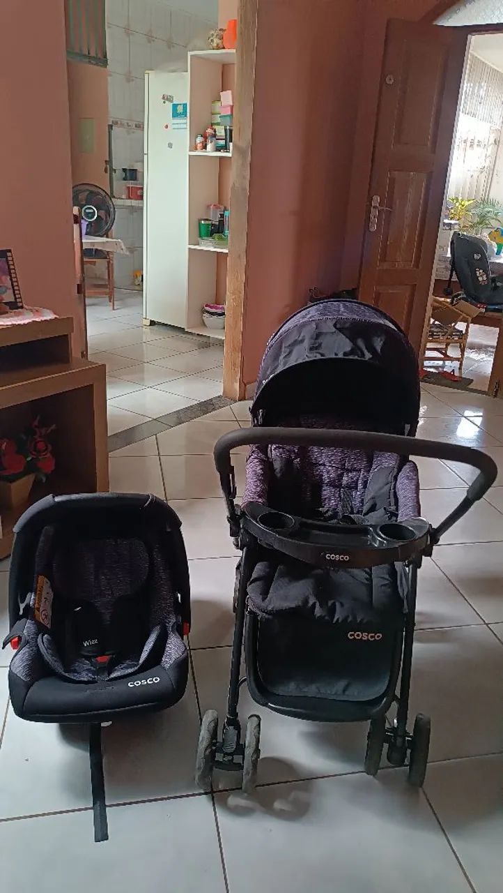 Kit Carrinho + Bebê conforto Cosco