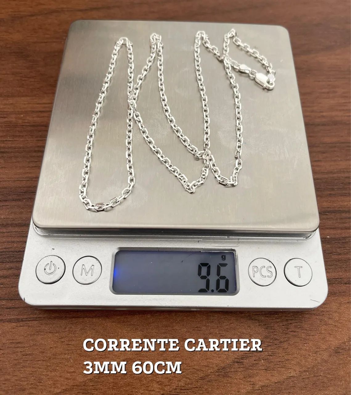 CARTIER REDONDA 3MM ( PRATA 925) *