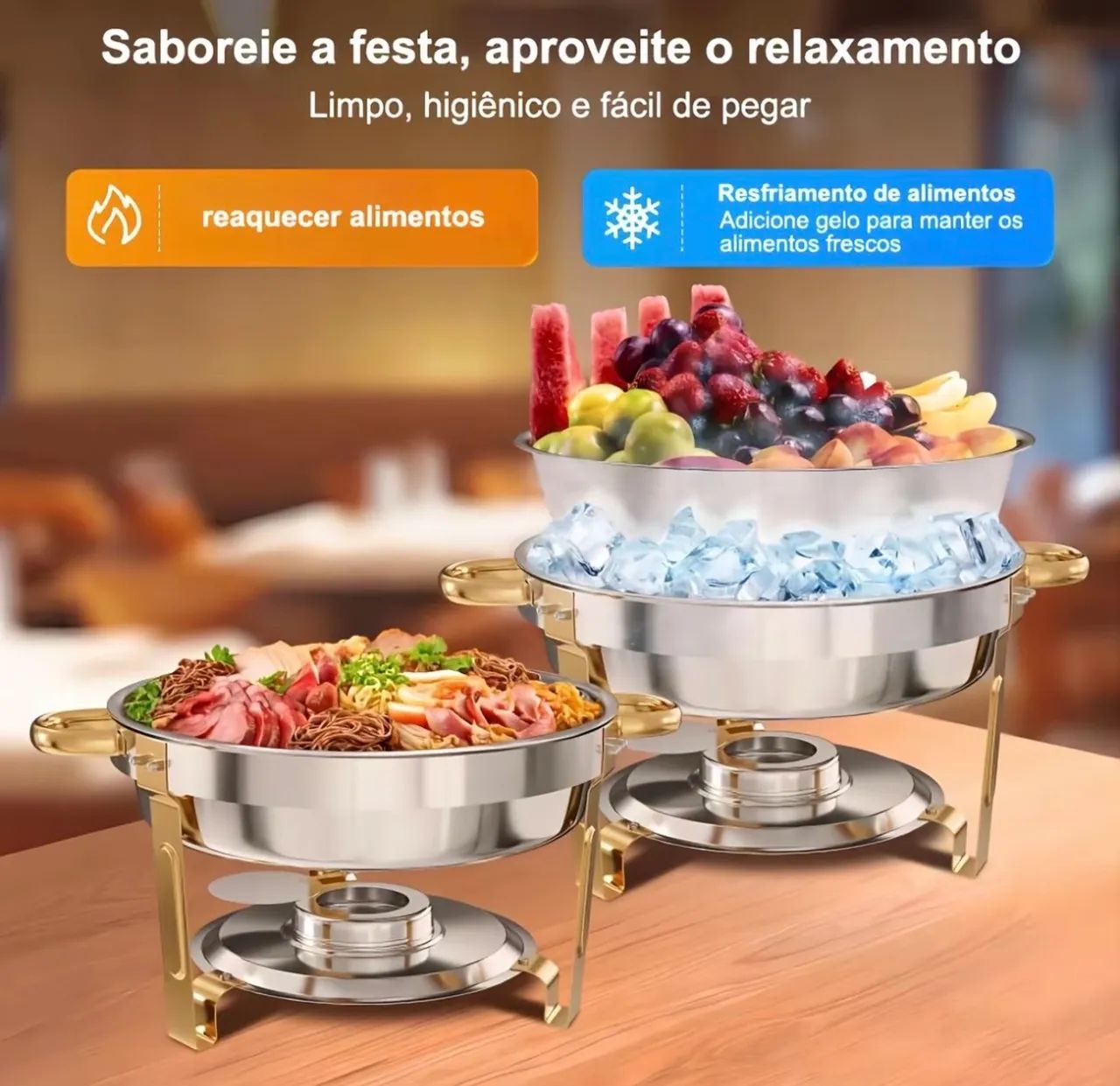Réchaud térmico circular em inox 6 litros.   - Foto 5