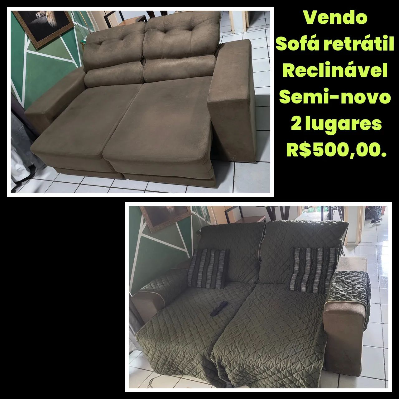 Sofá semi-novo 2 lugares - Foto 3