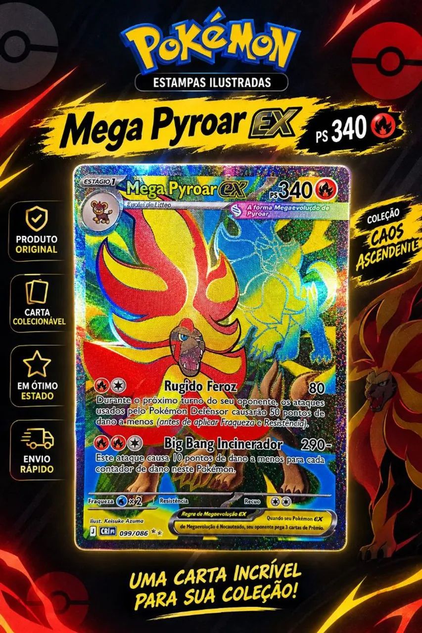 Carta Pokémon Mega Pyroar EX 