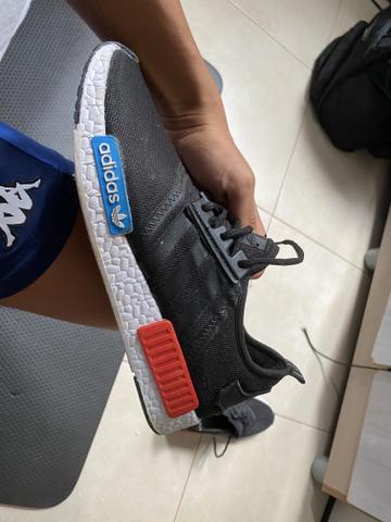 Tênis NMD preto,tamanho:39,com detalhes vermelho e azul,usado 1 vez - Foto 3
