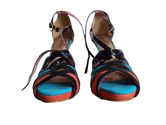 Salto Viamarte Multicolor Laranja E Azul