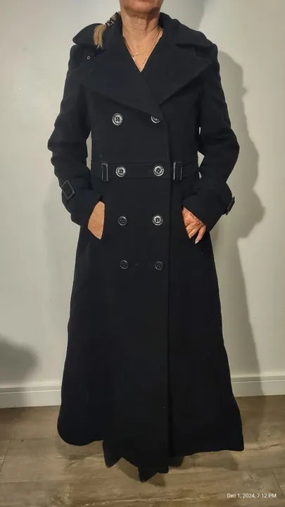 Sobretudo importado Feminino Longo Preto
