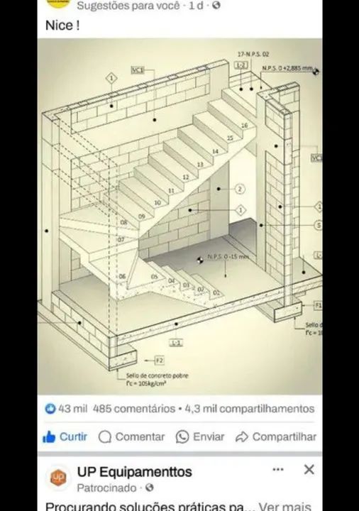 Escada de concreto armado 