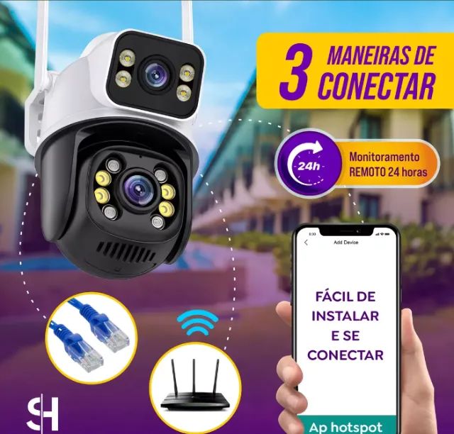 Câmera Smart Wi-fi  3mp Dupla à Prova D'água