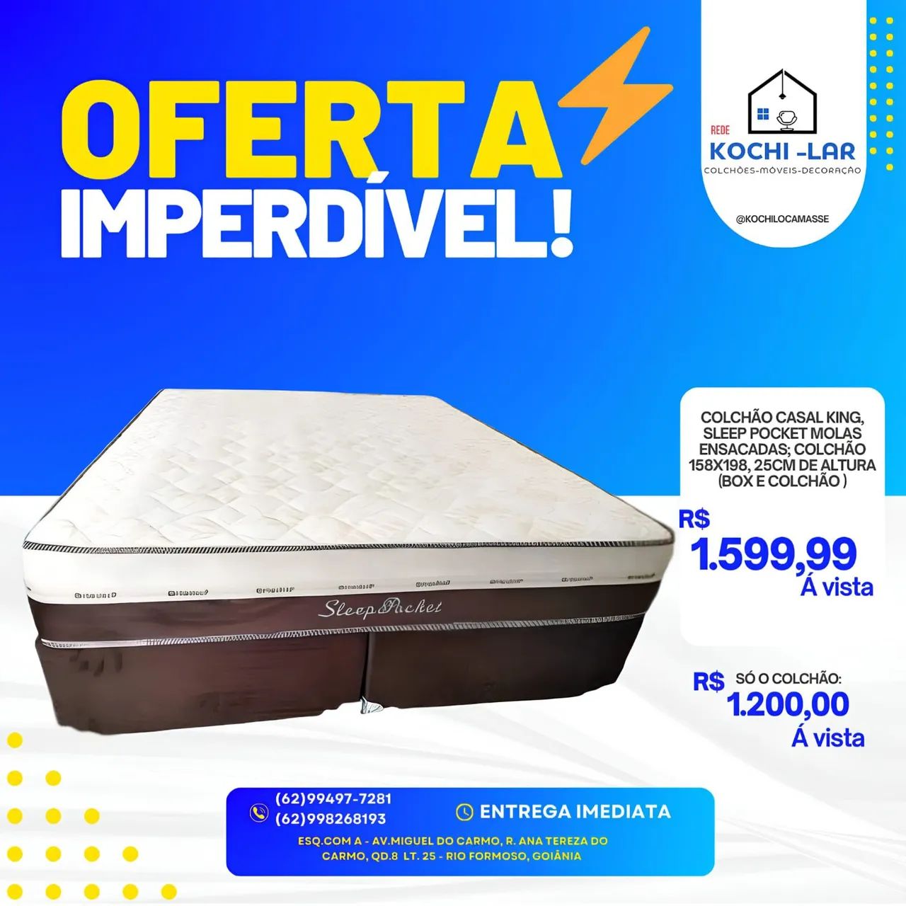Colchão Casal King Sleep Pocket - OFERTA IMPERDÍVEL!