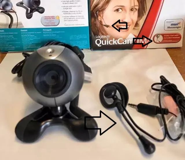 Headset Microfone com fone da Logi tech modelo QuickCamIM - Foto 3