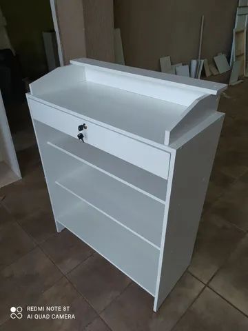 BALCÃO CAIXA VITRINE 100% MDF BRANCO  - Foto 2