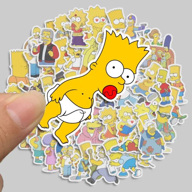 Kit 50 Adesivos de Os Simpsons Homer Bart Lisa Marge Simpson - Unidades Pcs Peças - Foto 3
