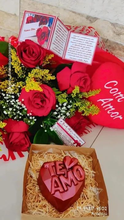 Buquê de rosas e girassóis, kits românticos, bombons, pelúcias - Foto 5