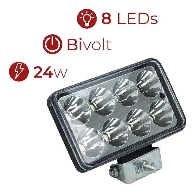 Farol Auxiliar de Led retangular milha bivolt 6000K com garantia 