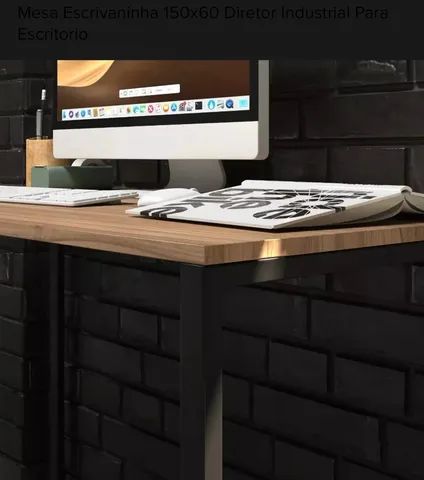Mesa Escrivaninha 150x60 Diretor Industrial Para Escritorio - Foto 2