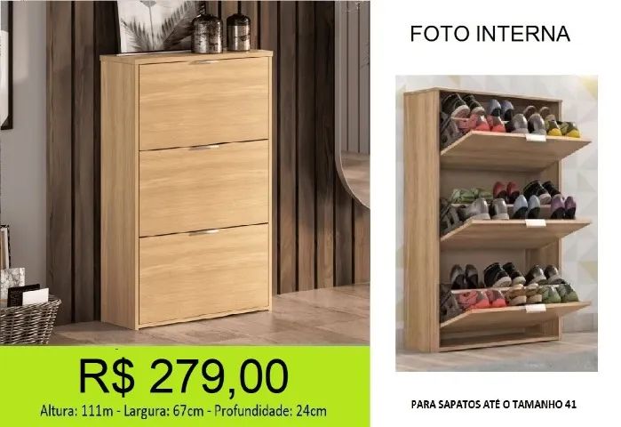 Sapateira 3 portas com espaço excelente - Foto 3