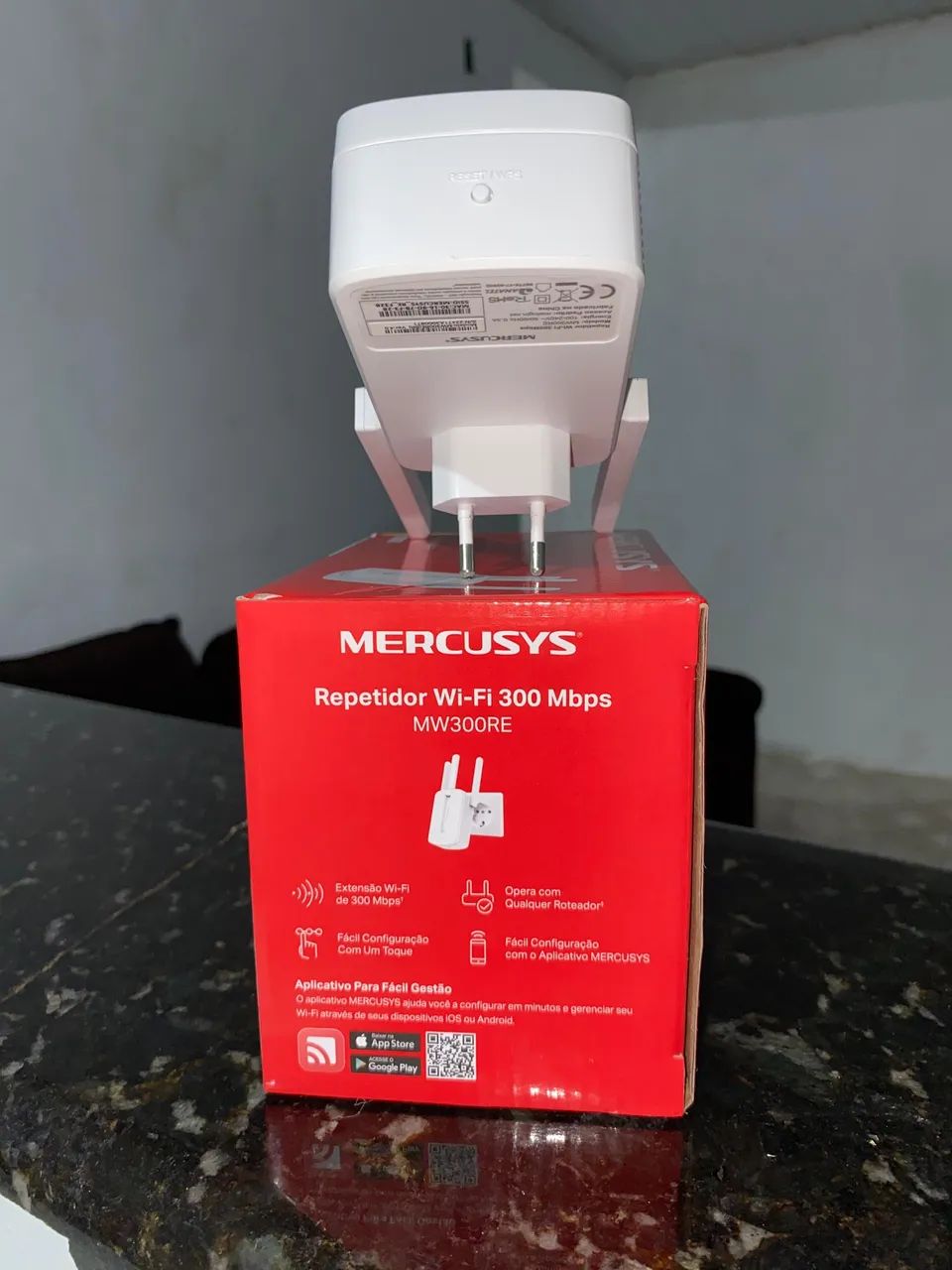 Repetidor Wi-Fi Mercusys 300Mbps SemiNovo na Caixa