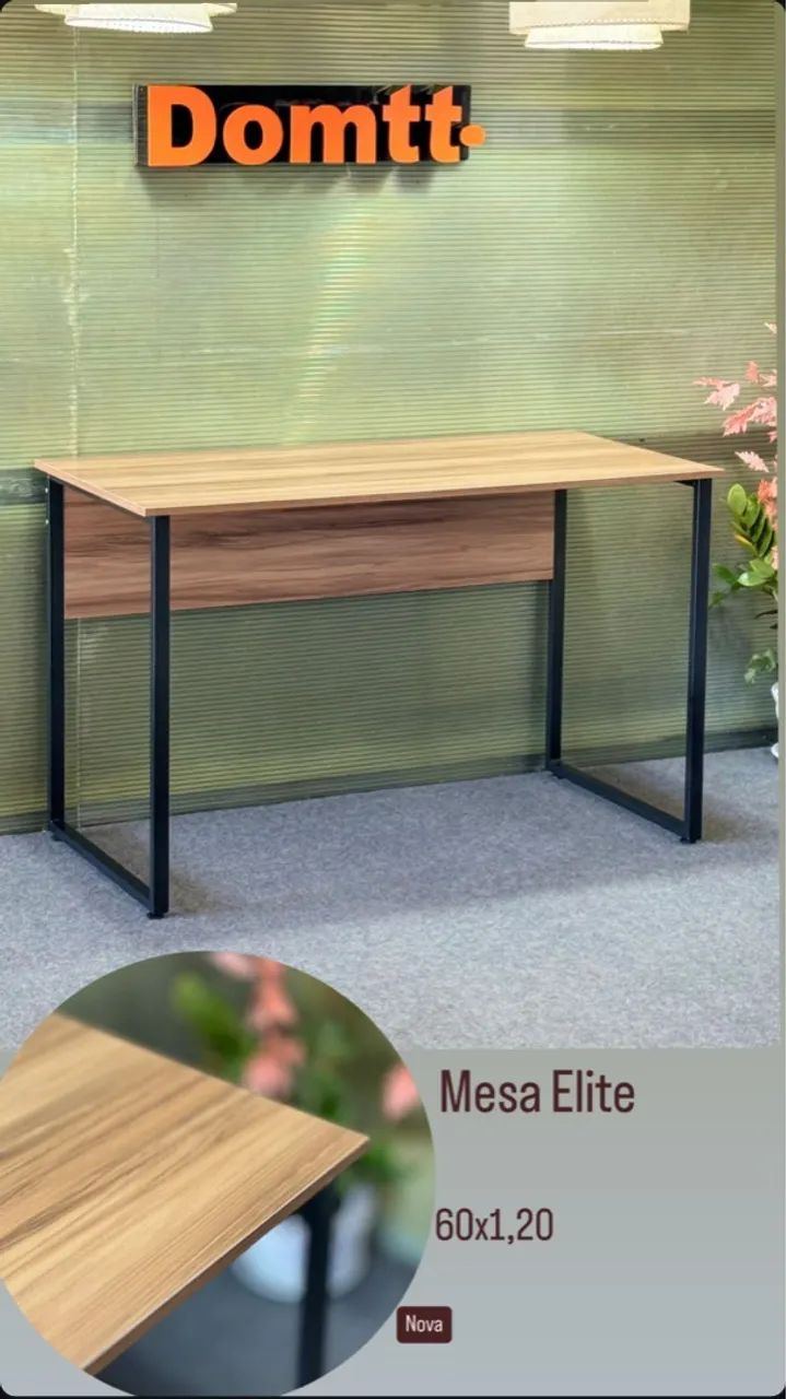 Mesa de Escritório sem gaveta Elit 60x1,2 nova 6x Sem Juros  - Foto 4