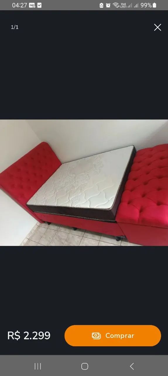 Cama Box com Colchão e Design Moderno