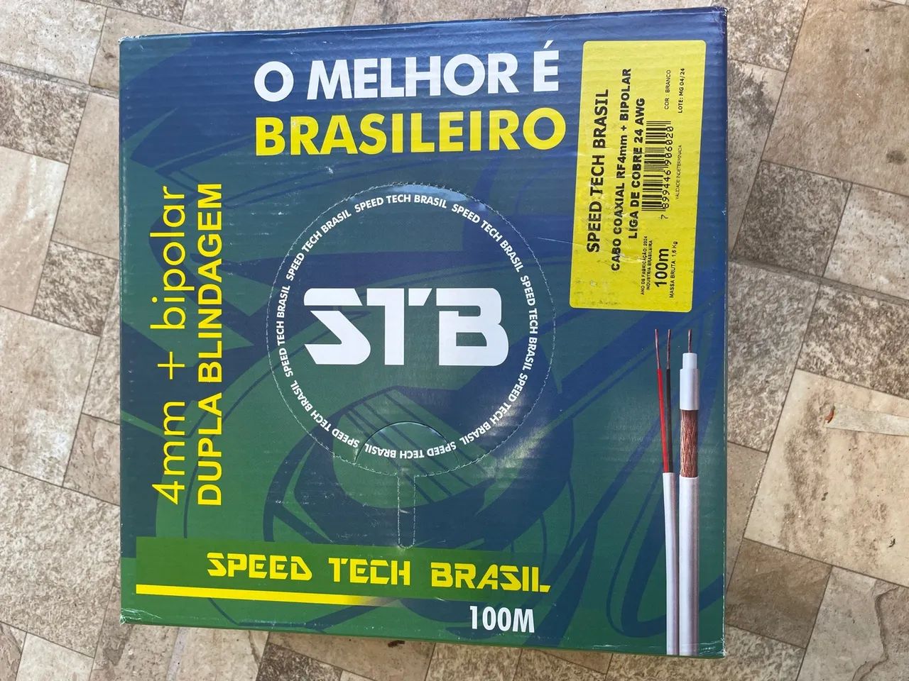 Cabo Coaxial RF 4mm + Bipolar 100 Metros Speed Tech Brasil Lacrado