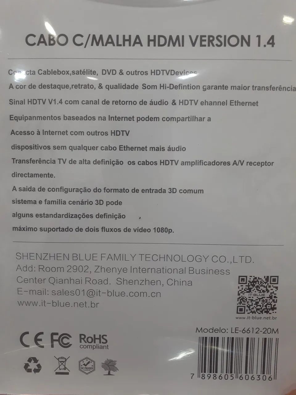 Cabo HDMI IT-BLUE 20 Metros LE-6612-20M - Foto 3