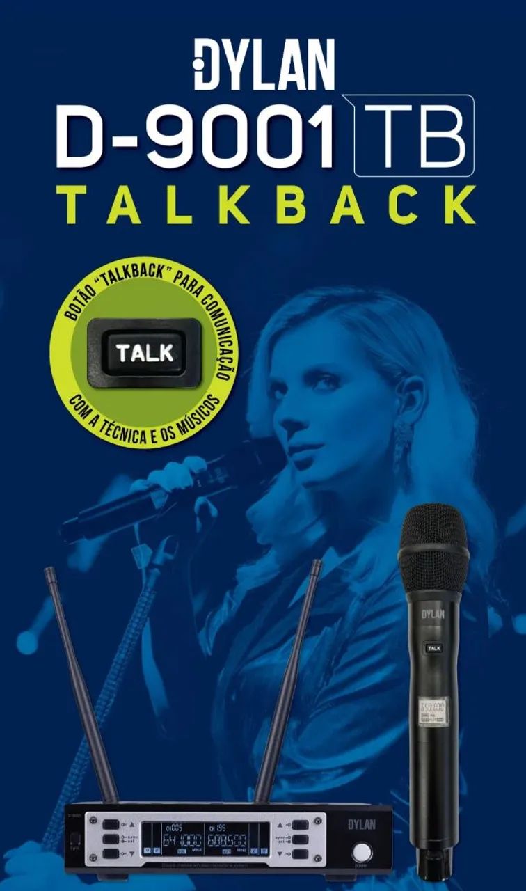 Microfone Profissional Sem Fio Com TALKBACK ( botão de comunicação )