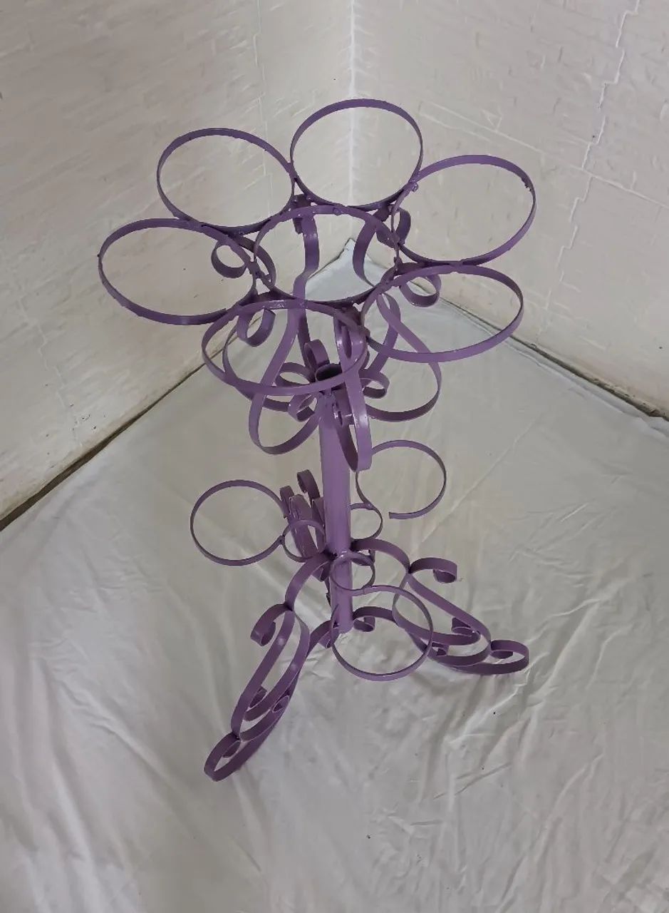 Suporte para Plantas Coluna Prato e 3 argola