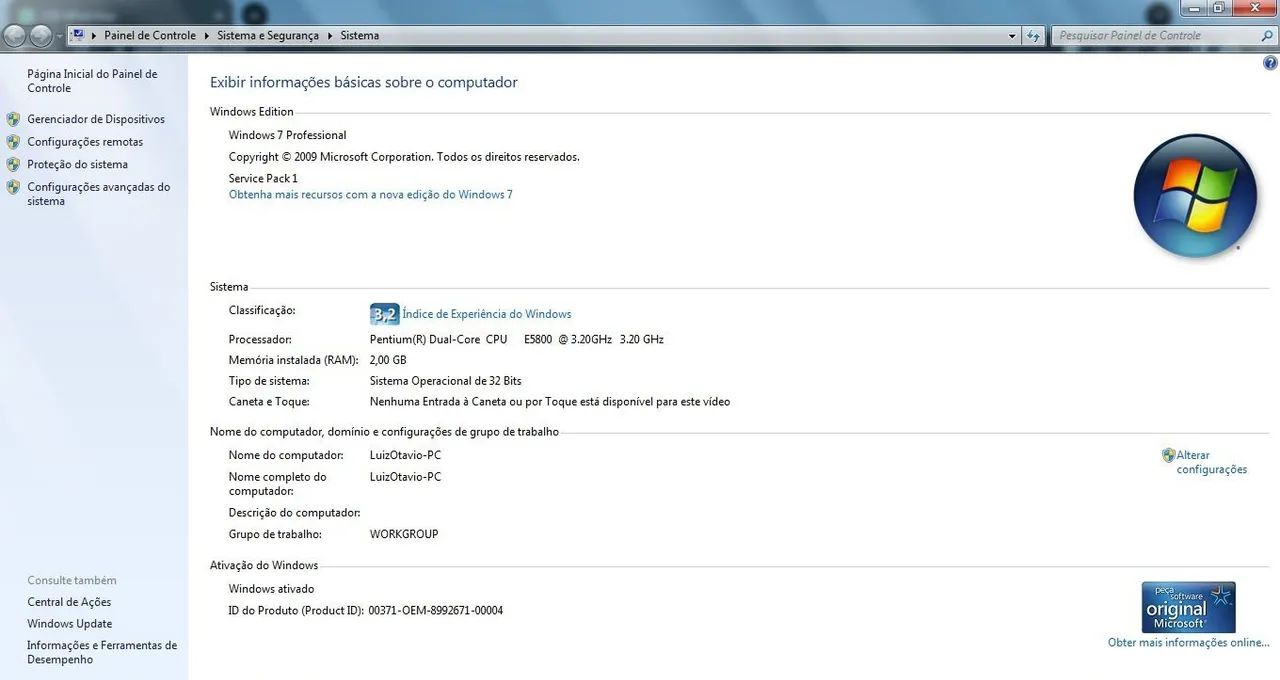Computador Desktop Intel Pentium Dual-Core