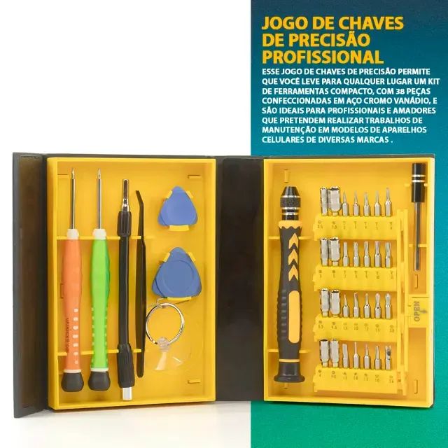 Conjunto de Chave de Fenda Magnética 38 Em 1 para Consertos de Smartphones e Notebooks - Foto 3