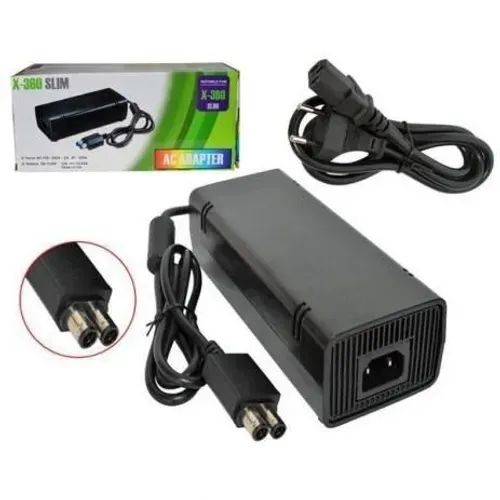 Fonte Xbox 360 Slim Bivolt Conector 2 Pinos Cabo Energia - Foto 4
