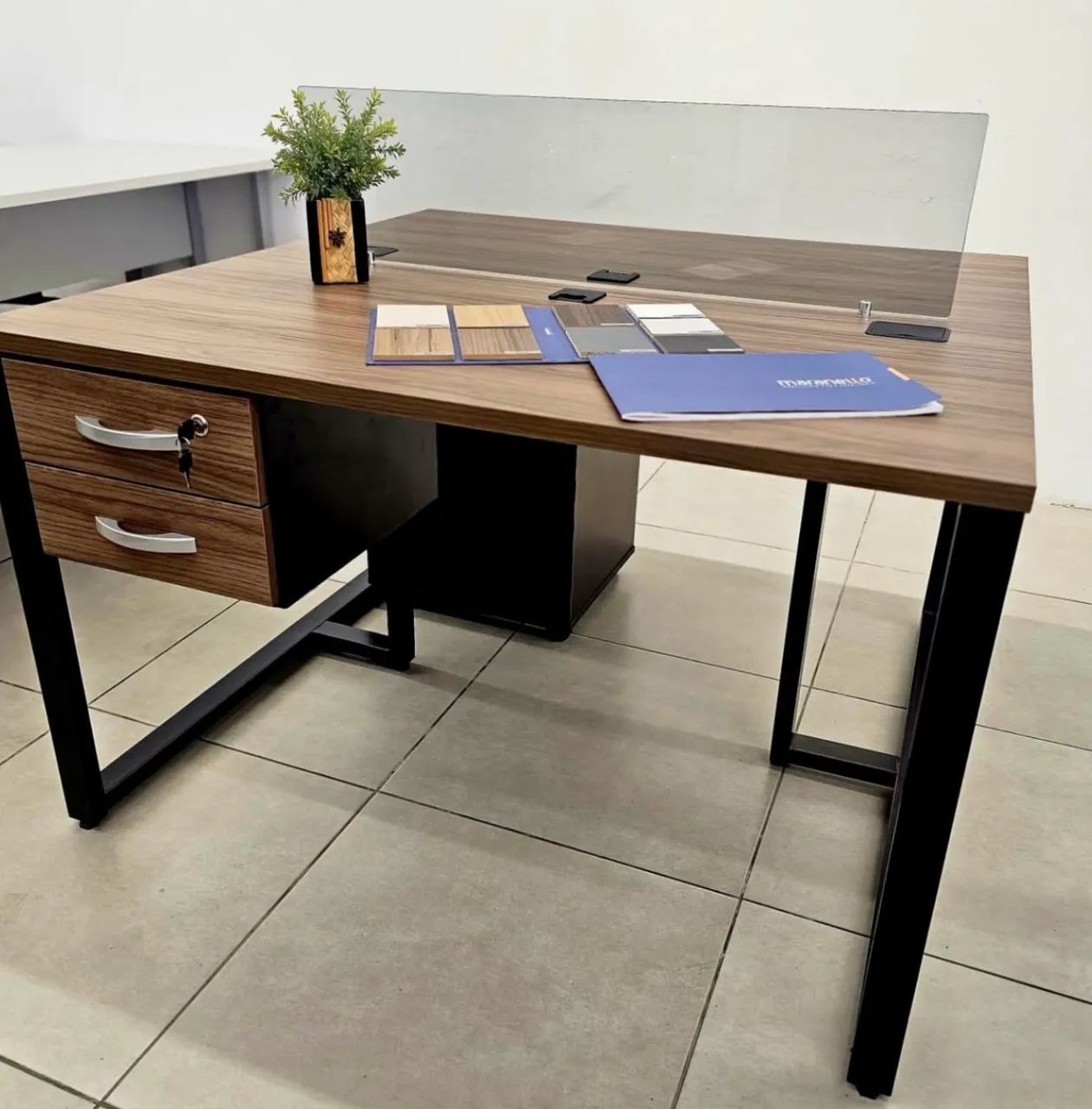 ESTACAO DE TRABALHO INDUSTRIAL 2 lugares com gavetas - LOJA IKONMIXOFFICE - Foto 3