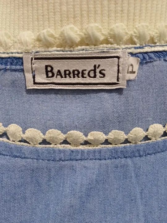 Blusa Jeans Azul Renda Bordado Branco - BARREDS - Foto 5
