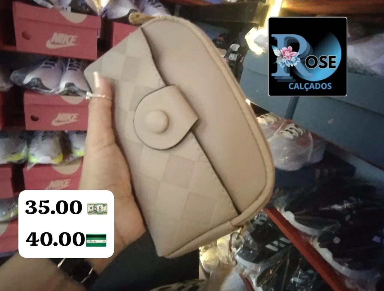 Bolsa feminina azul com detalhes - Foto 4