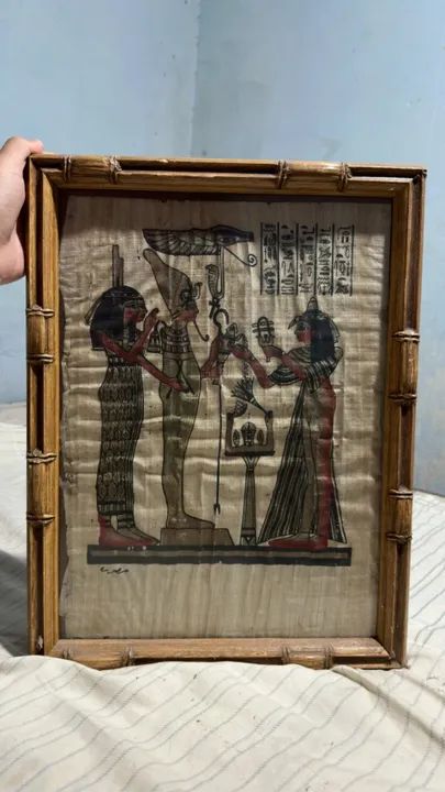 Quadro de papiro egípcio antigo  - Foto 2