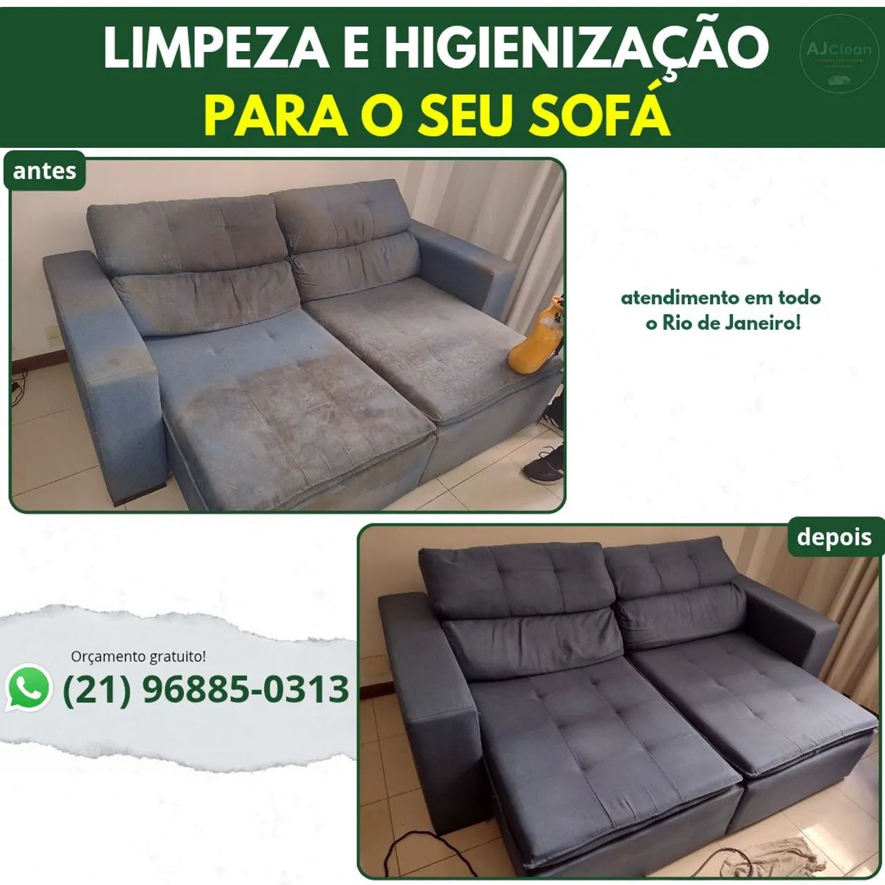 Limpeza de sofá retrátil tijuca/zona norte
