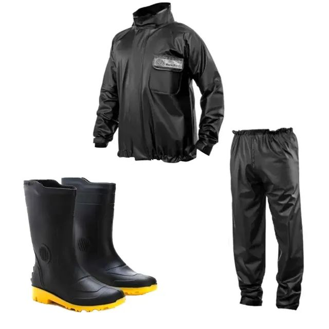 Conjunto Capa de Chuva e Bota Solada Para Motoqueiro Brascamp - Foto 2