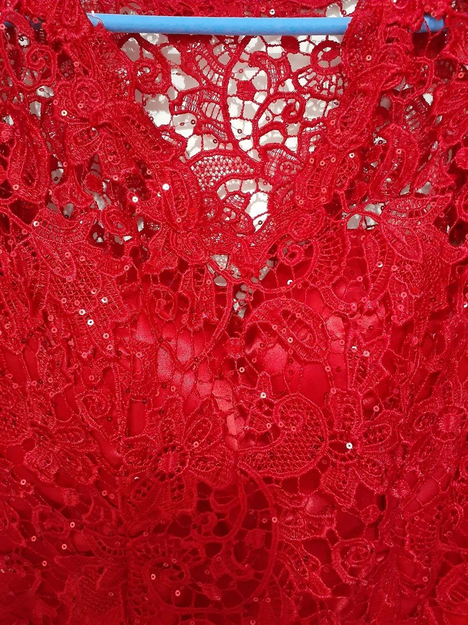 Vestido de festa vermelho com renda - Foto 4