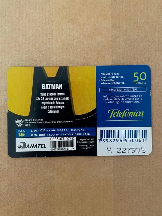 cartão telefônico série batman - Foto 2
