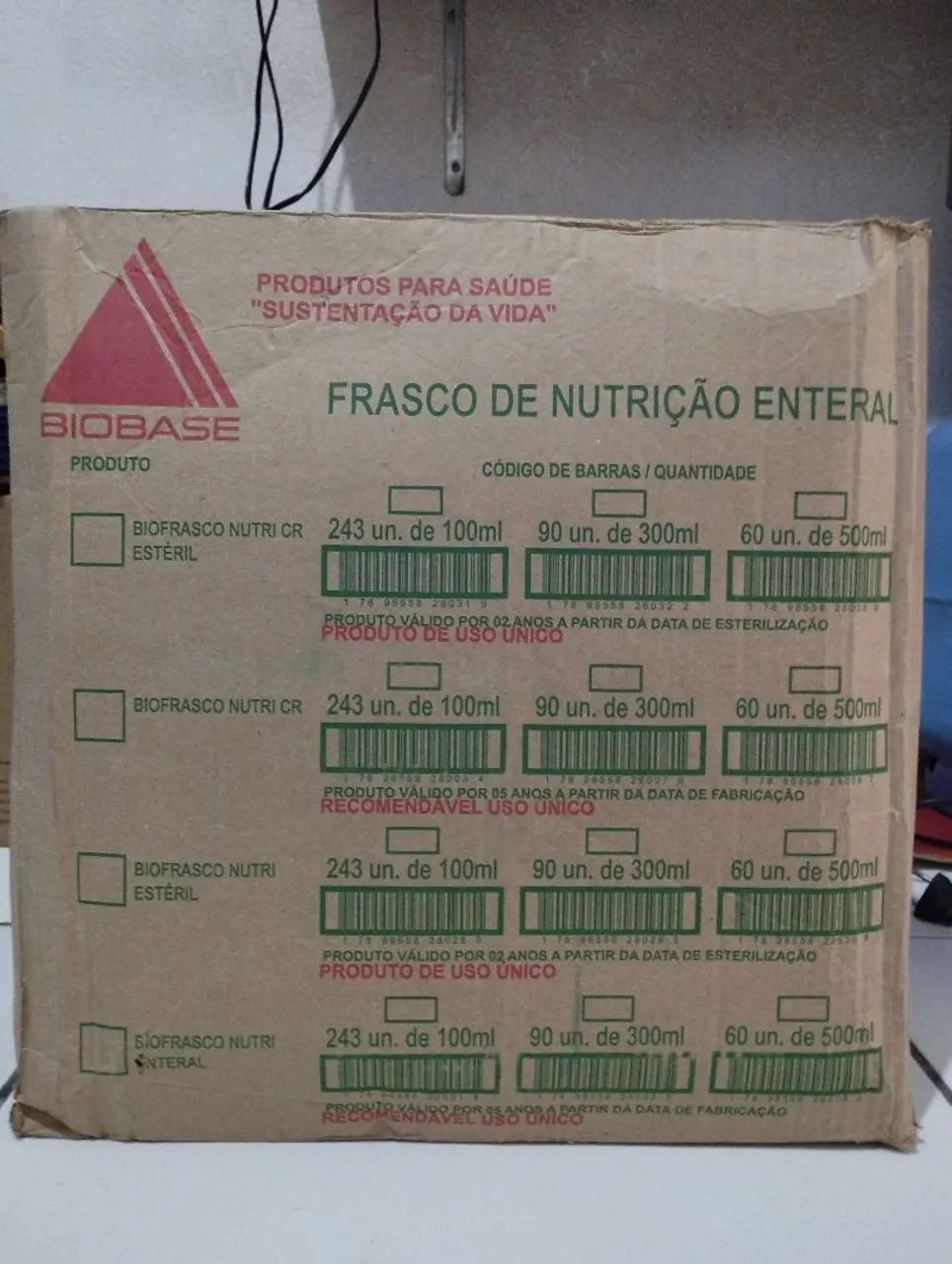 Caixa de frasco dieta emteral