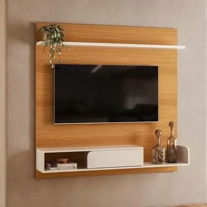 Painel para TV até 55 Polegadas Suspenso 1.36 Evo Cinamomo / Off White Hb<br><br>
