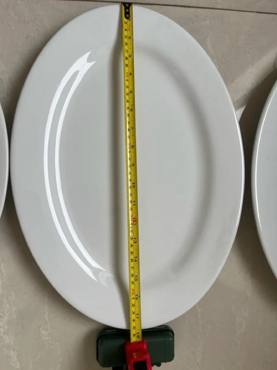 3 travessas pratos Oval Branco porcelana grande importado - 45cm