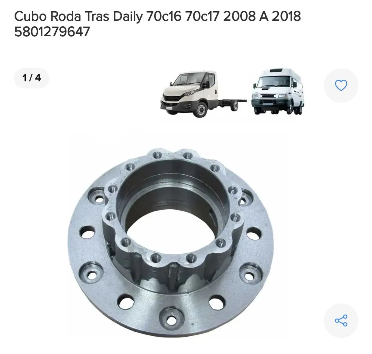 Par de cubo de roda do Iveco daily 70c16 