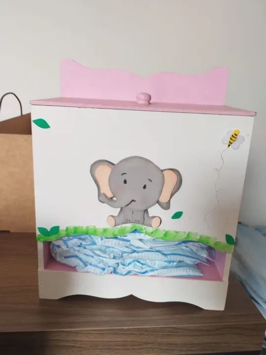 Porta Fraldas e Lixeira Safari Mdf