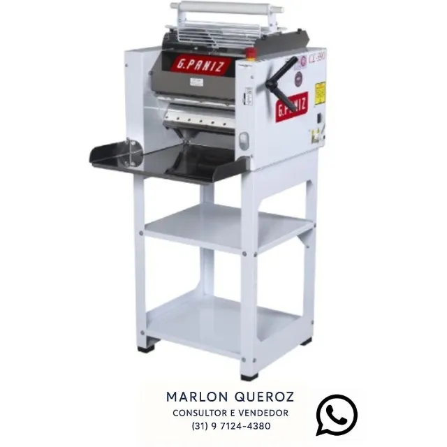 Cilindro Laminador de Massa G.Paniz Bandeja Em Aço Inox