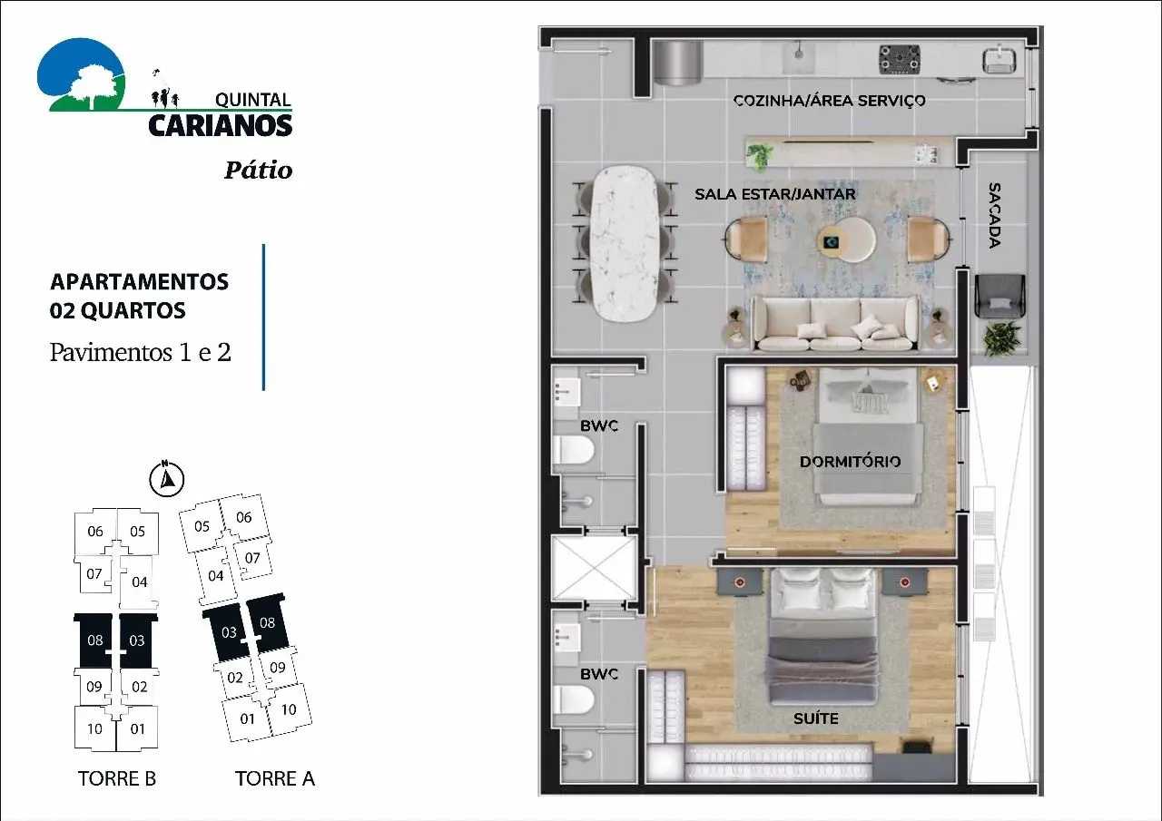 Venda | Carianos | Apartamento 2 quartos (1 suíte)