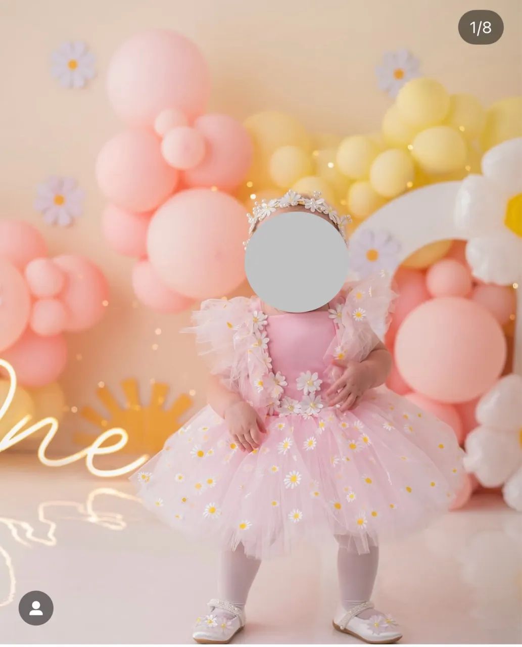 Vestido infantil festa margarida