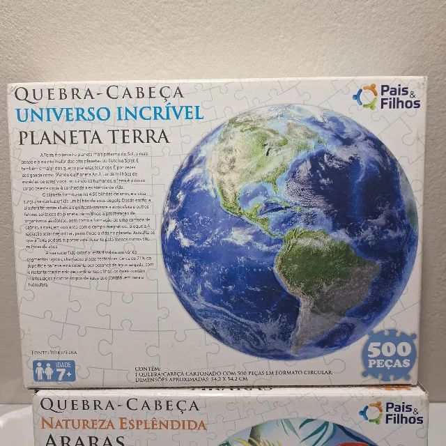 Kit Quebra-Cabeça Circular Planeta Terra 500 peças e Araras 500 peças - Foto 5