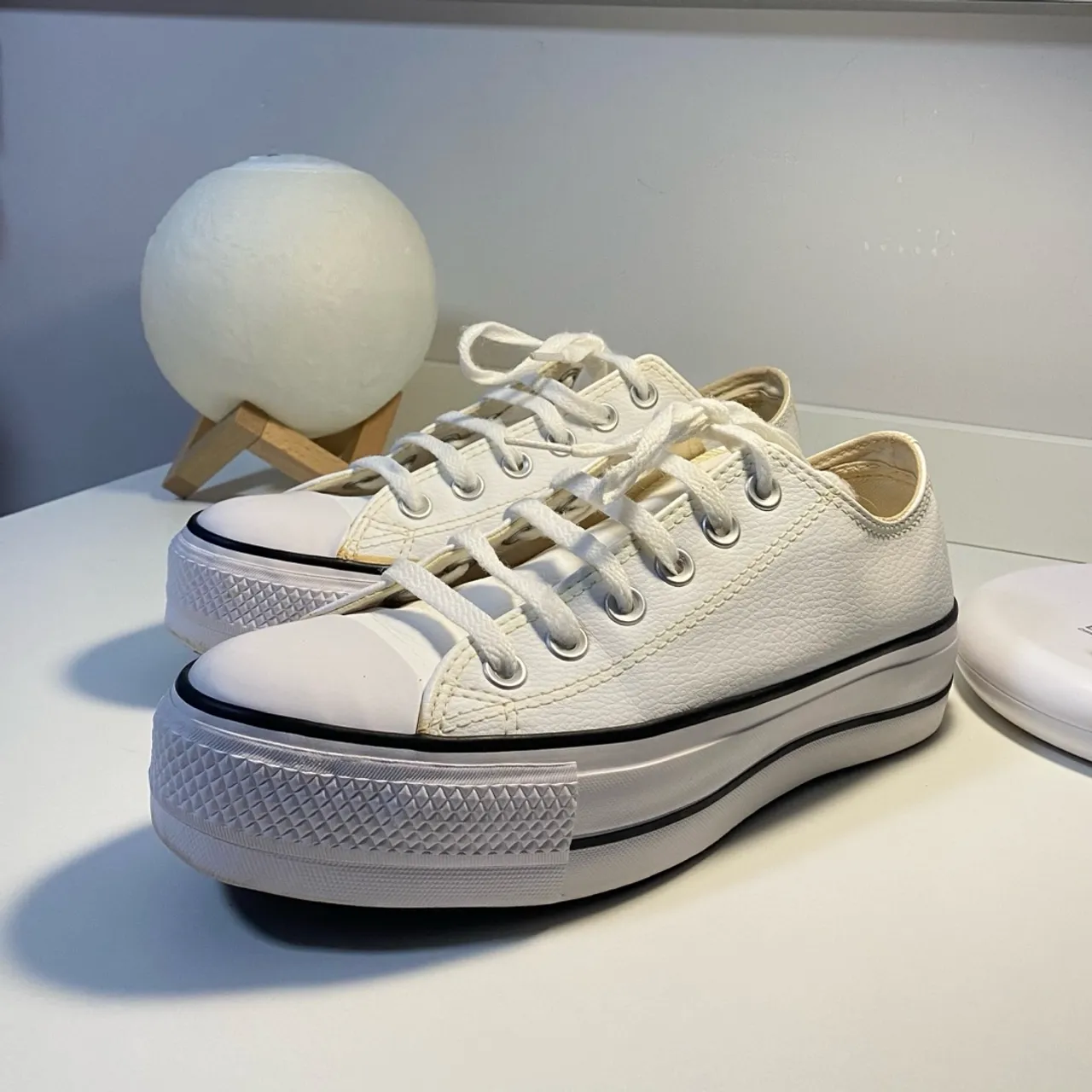 Converse All Star Branco de plataforma 