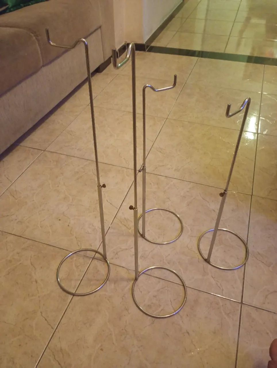 4 SUPORTES DE BOLSAS E 6 DE CREMALHEIRA INOX